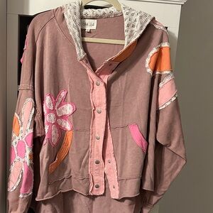 Oli & Hali Pink and Orange Floral Jacket